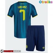 Otroške Nogometnih dresov Kolumbija Luis Diaz #7 Gostujoči SP 2026 Kratki rokavi (+ hlače)